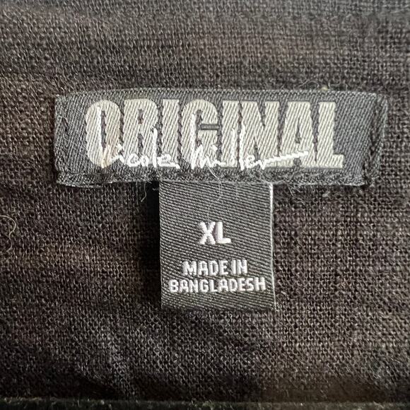 Original Nicole Miller Black Linen Dress Minimalist Classic 90s Quiet Luxury XL - Picture 4 of 7